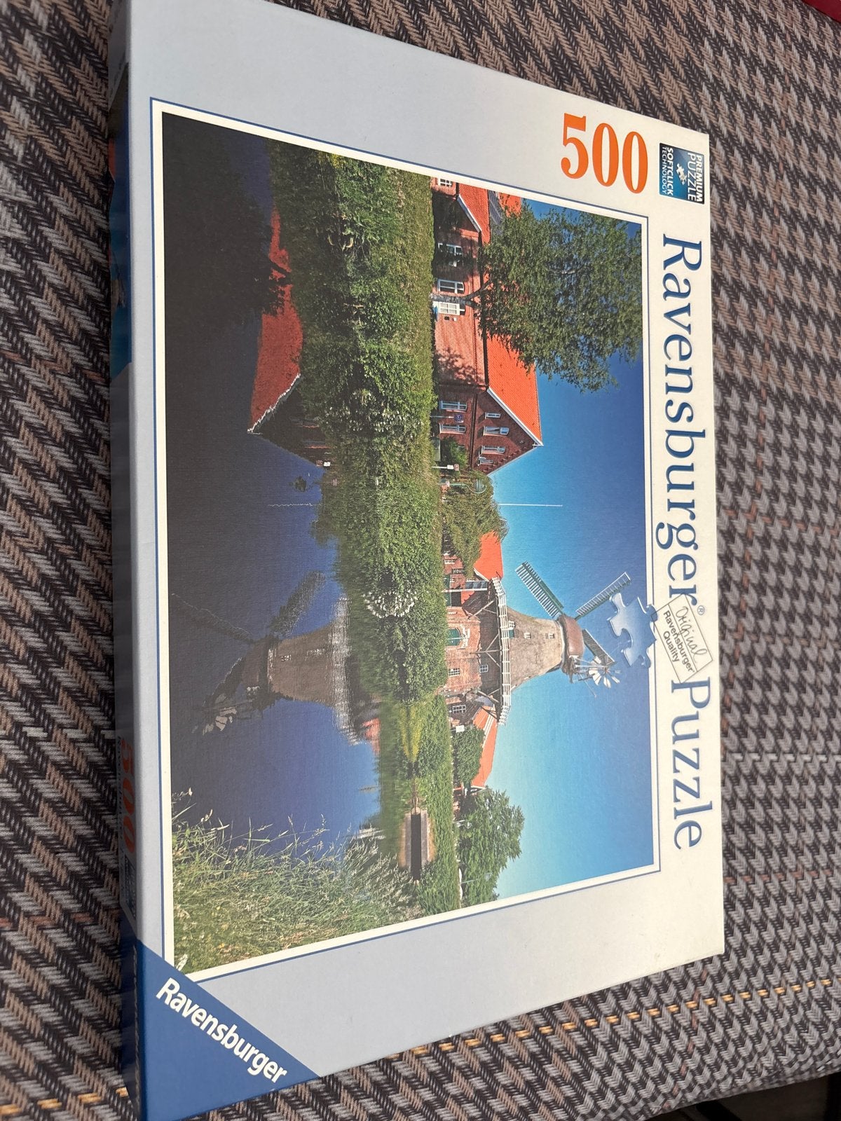 Ravensburger Legpuzzel 500 stukjes - Molen aan het water, Ophalen of Verzenden, Minder dan 500 stukjes, Zo goed als nieuw, Legpuzzel