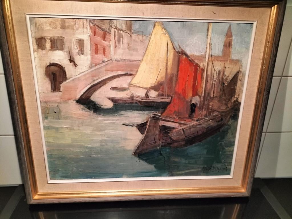Schilderij Venetië op doek, Antiek en Kunst, Kunst | Schilderijen | Klassiek, Ophalen