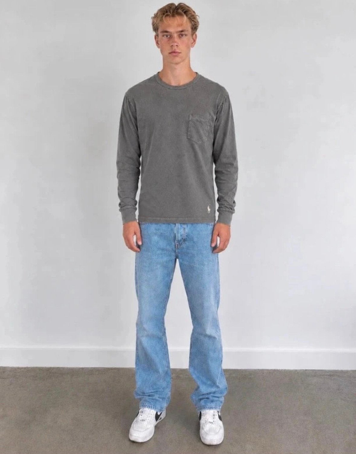 Ralph Lauren longsleeve grijs, Kleding | Heren, Ophalen of Verzenden, Zo goed als nieuw, Maat 48/50 (M), Grijs