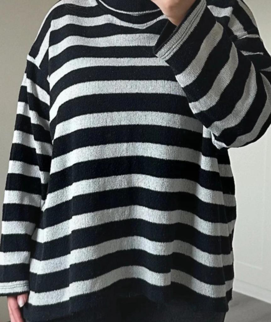 Zara zwart wit gestreepte trui sweater met colletje, Ophalen of Verzenden, Zo goed als nieuw, Maat 38/40 (M), Zwart