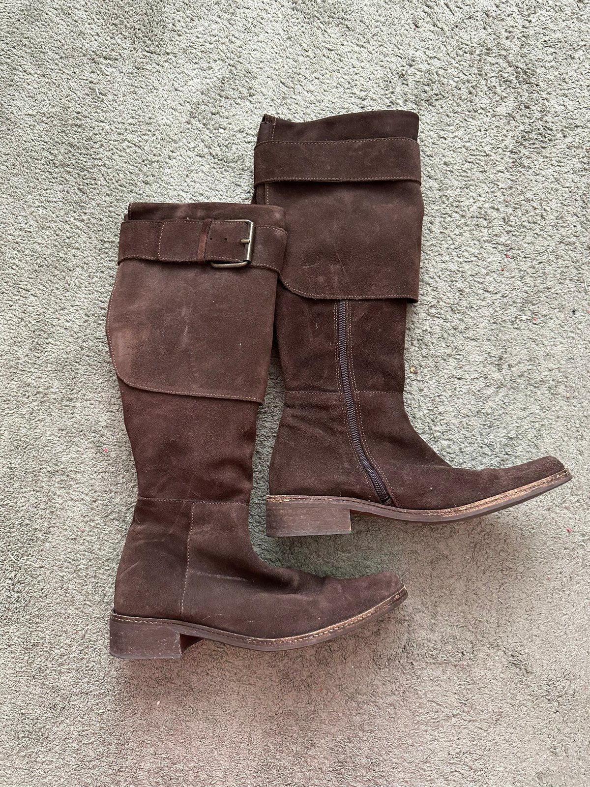 Nieuwe suede laarzen bruin maat 36, Hoge laarzen, Bruin, Ophalen of Verzenden, Zo goed als nieuw