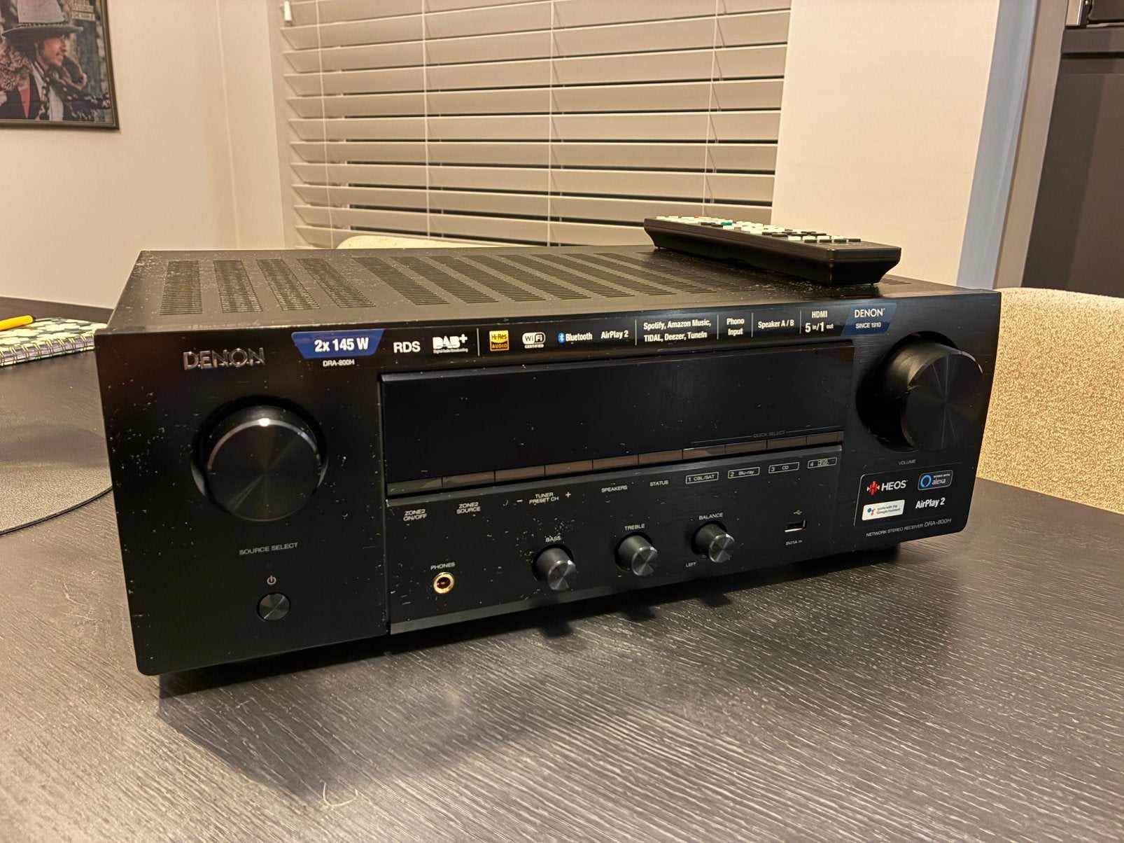 DENON DRA-800H Versterker, Ophalen of Verzenden, Zo goed als nieuw, 60 tot 120 watt, Denon