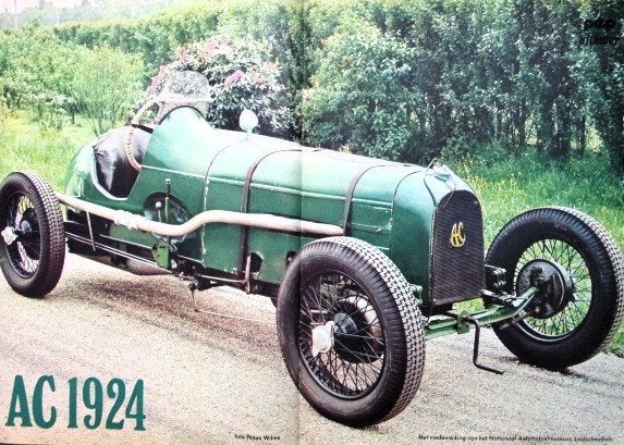 Poster AC 1924 race auto - Icoon Beginjaren Autosport, Verzamelen, Posters, Ophalen of Verzenden, A1 t/m A3