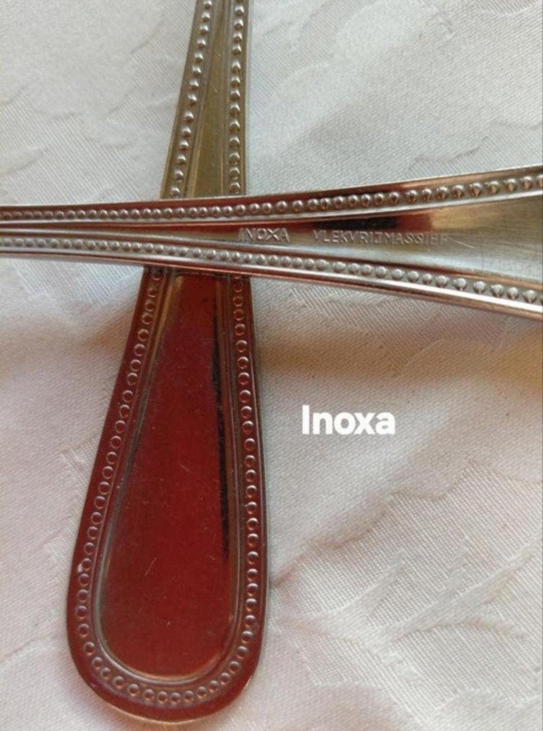 Bestek Inoxa parelrand ronde brede handgrepen, Ophalen of Verzenden