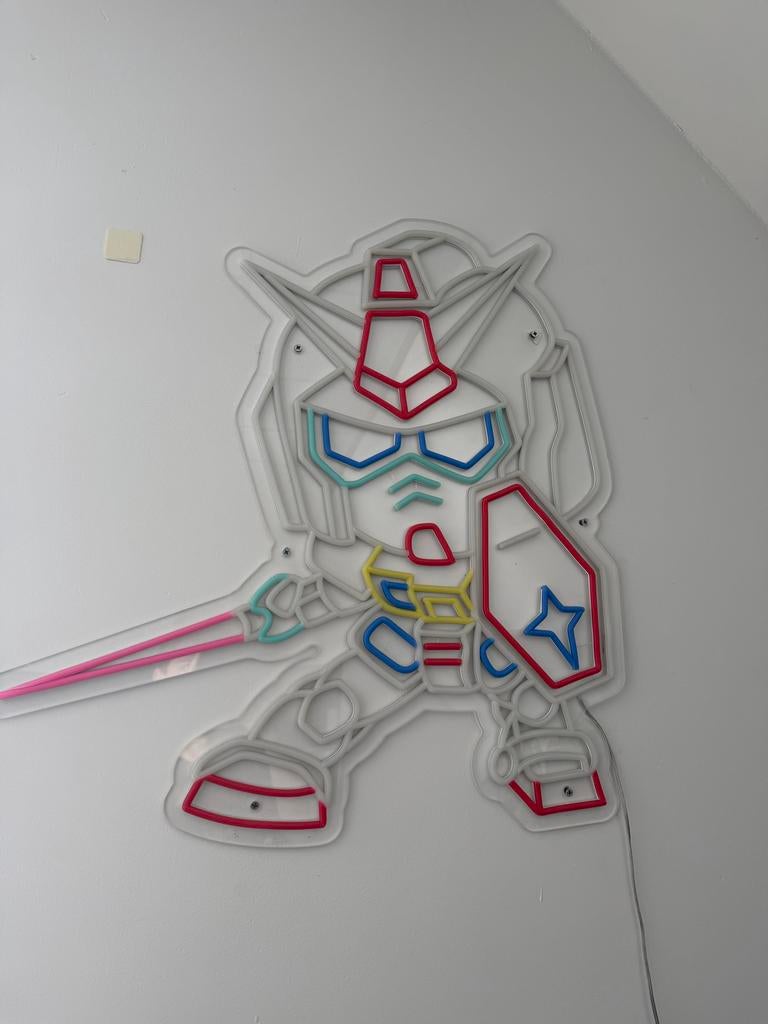 Gundam Neon LED sign, Ophalen, Met verlichting, Meerkleurig, Decoratieobject
