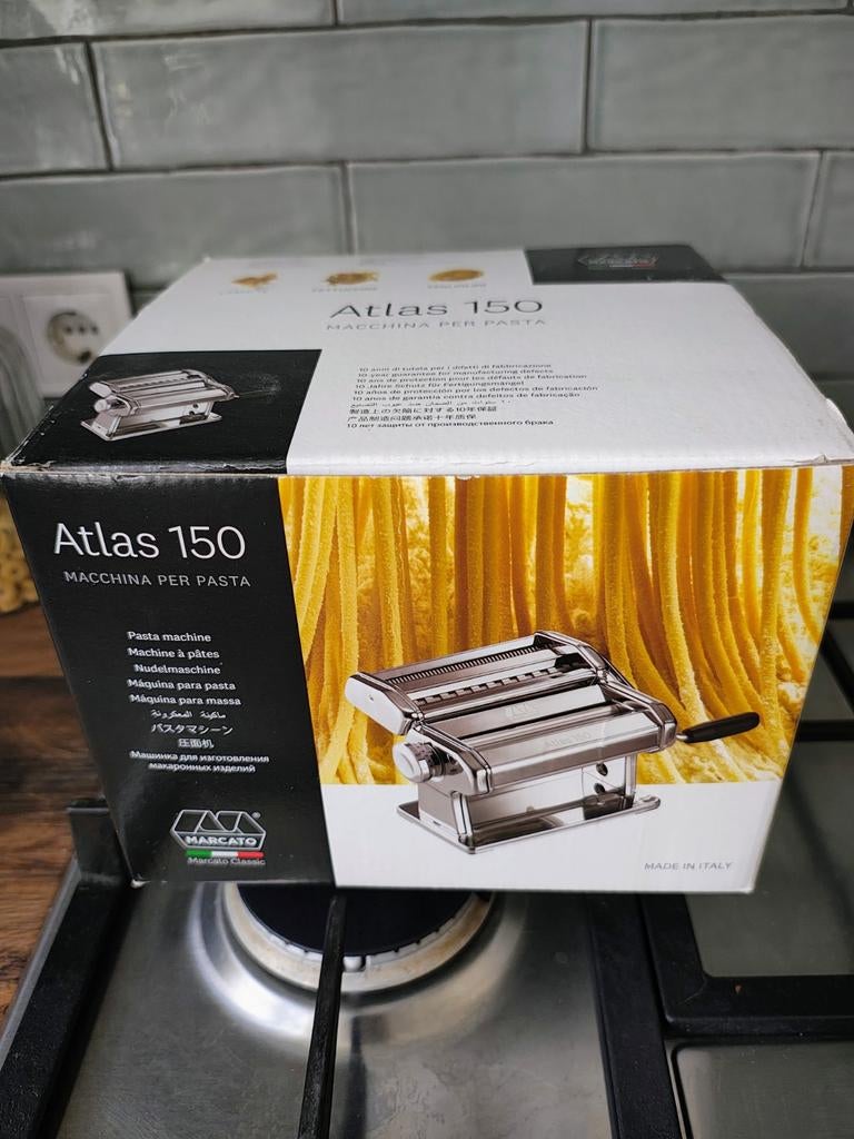 Marcato Atlas 150 Pastamachine - Zo goed als nieuw, Zilver, Ophalen of Verzenden, Zo goed als nieuw, Metaal