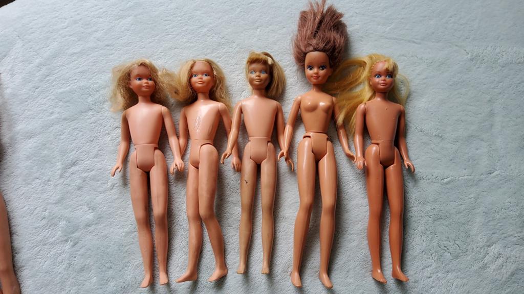 5 Vintage Barbie Mattel Skipper en Malibu doll., Ophalen of Verzenden, Gebruikt, Fashion Doll