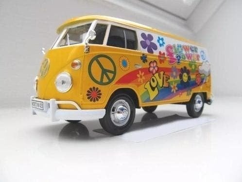 Volkswagen T1 Delivery Van "FlowerPower" MotorMax 1:24, Hobby en Vrije tijd, Modelauto's | 1:24, Hk@motormaxtoy.com, Auto, MotorMax