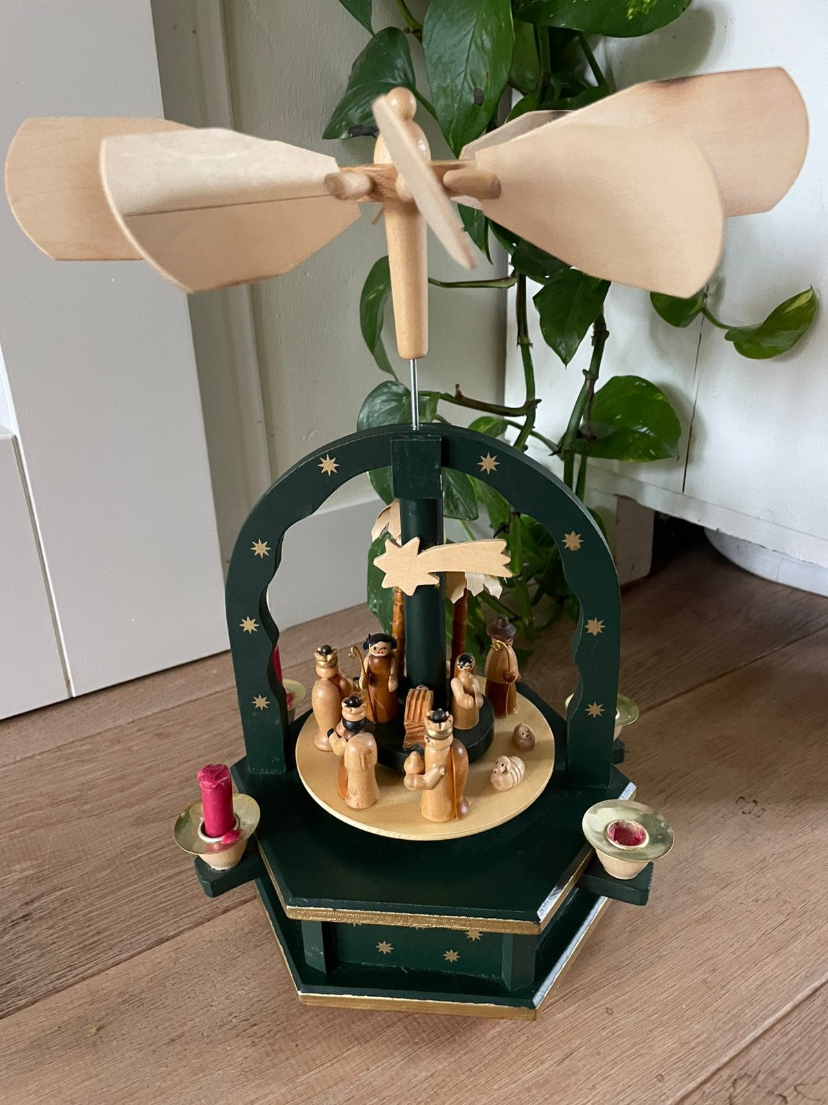 Vintage kerstpiramide -muziekdoosje, Ophalen of Verzenden, Gebruikt