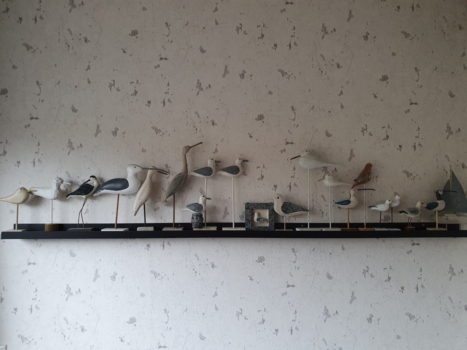 houten vogels / meeuwen op een stokje, Ophalen of Verzenden, Gebruikt
