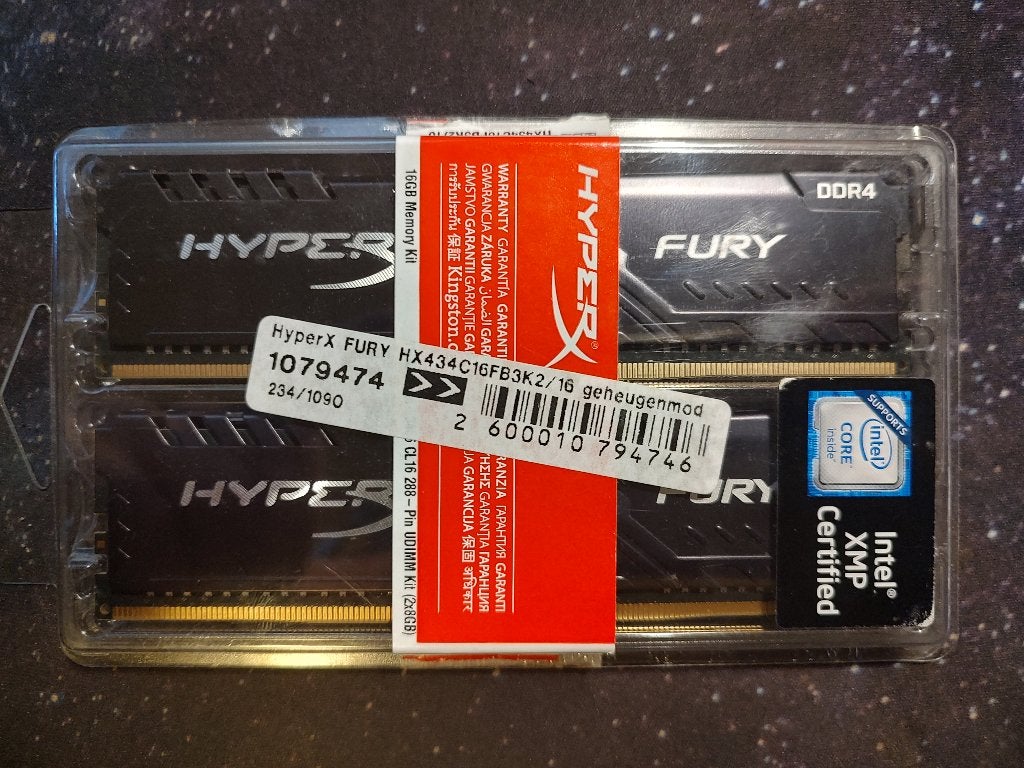 HyperX Fury 2x8 DDR4 3466 MHz, Computers en Software, RAM geheugen, Gebruikt, DDR4, 2400 tot 3466, Ophalen of Verzenden