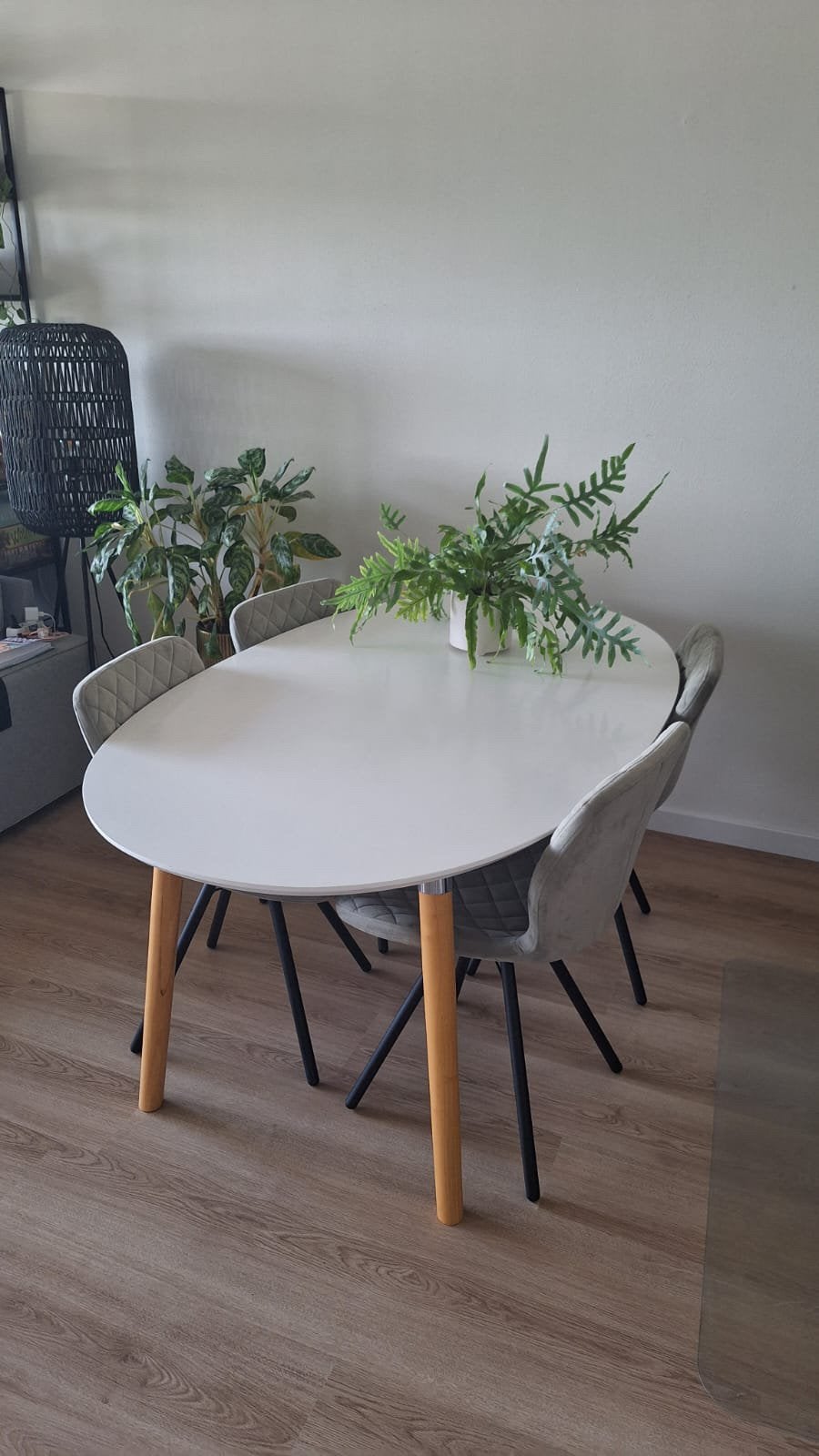Witte eettafel – 170 x 100 cm, Ophalen, 50 tot 100 cm, Zo goed als nieuw, 150 tot 200 cm