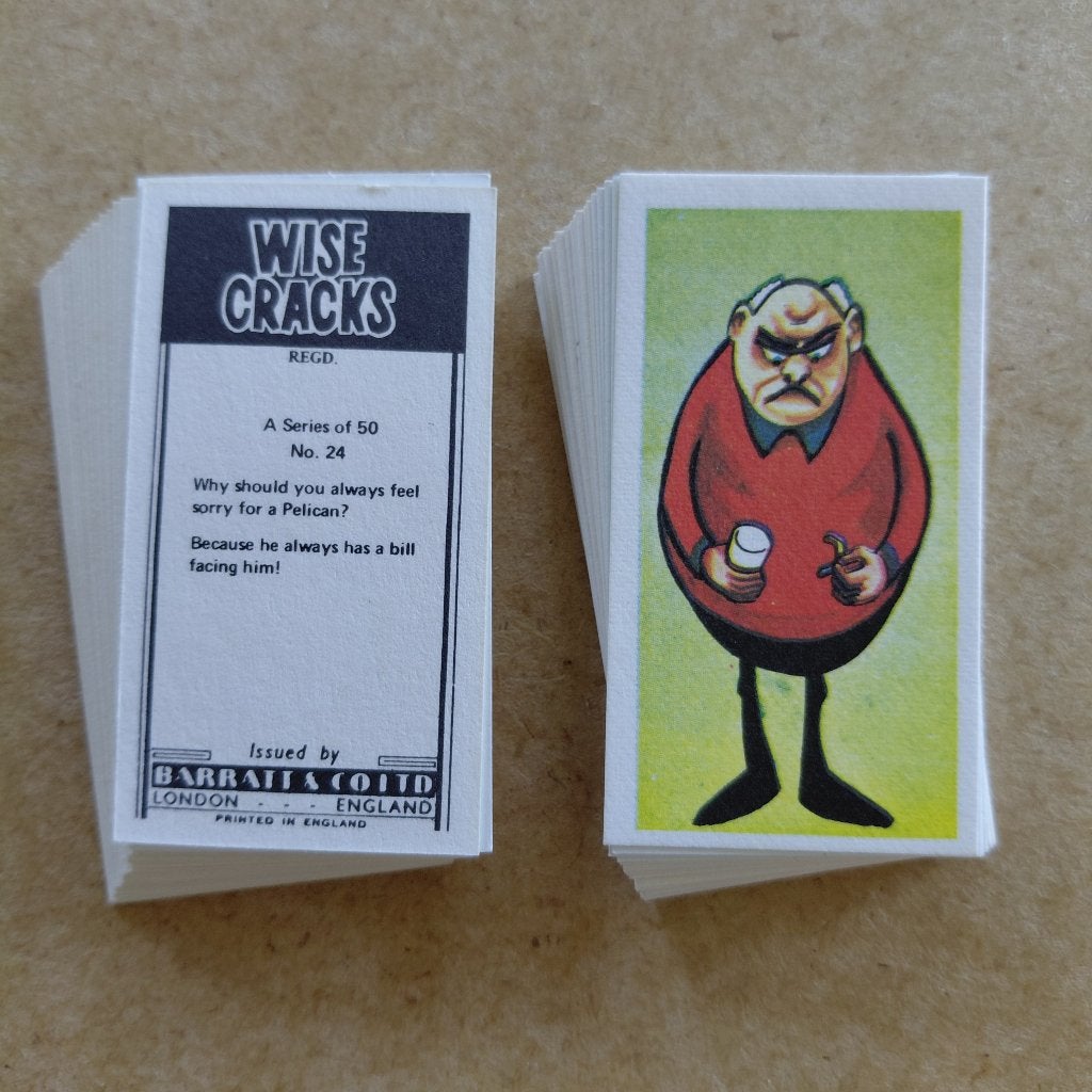 Wise Cracks 1st serie complete set 50 gum cards Barratt 1969, Ophalen, Gebruikt