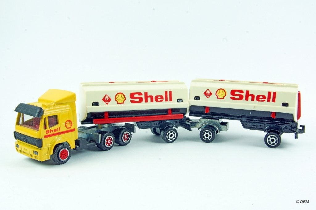 Majorette Mercedes Truck & Trailer Combinatie, Ophalen of Verzenden, Gebruikt, Bus of Vrachtwagen