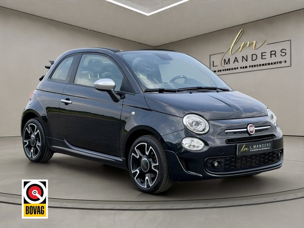 Fiat 500C 1.0 Hybrid Rockstar 2021 ZWART | Cabrio | Sport |, Auto's, Fiat, Automatische klimaatregeling, Gebruikt, Euro 6, Cabriolet