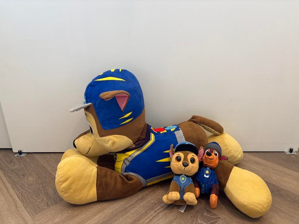 Paw Patrol Chase Knuffels Groot en Klein set, Kinderen en Baby's, Speelgoed | Knuffels en Pluche, Overige merken, Blauw, Zo goed als nieuw