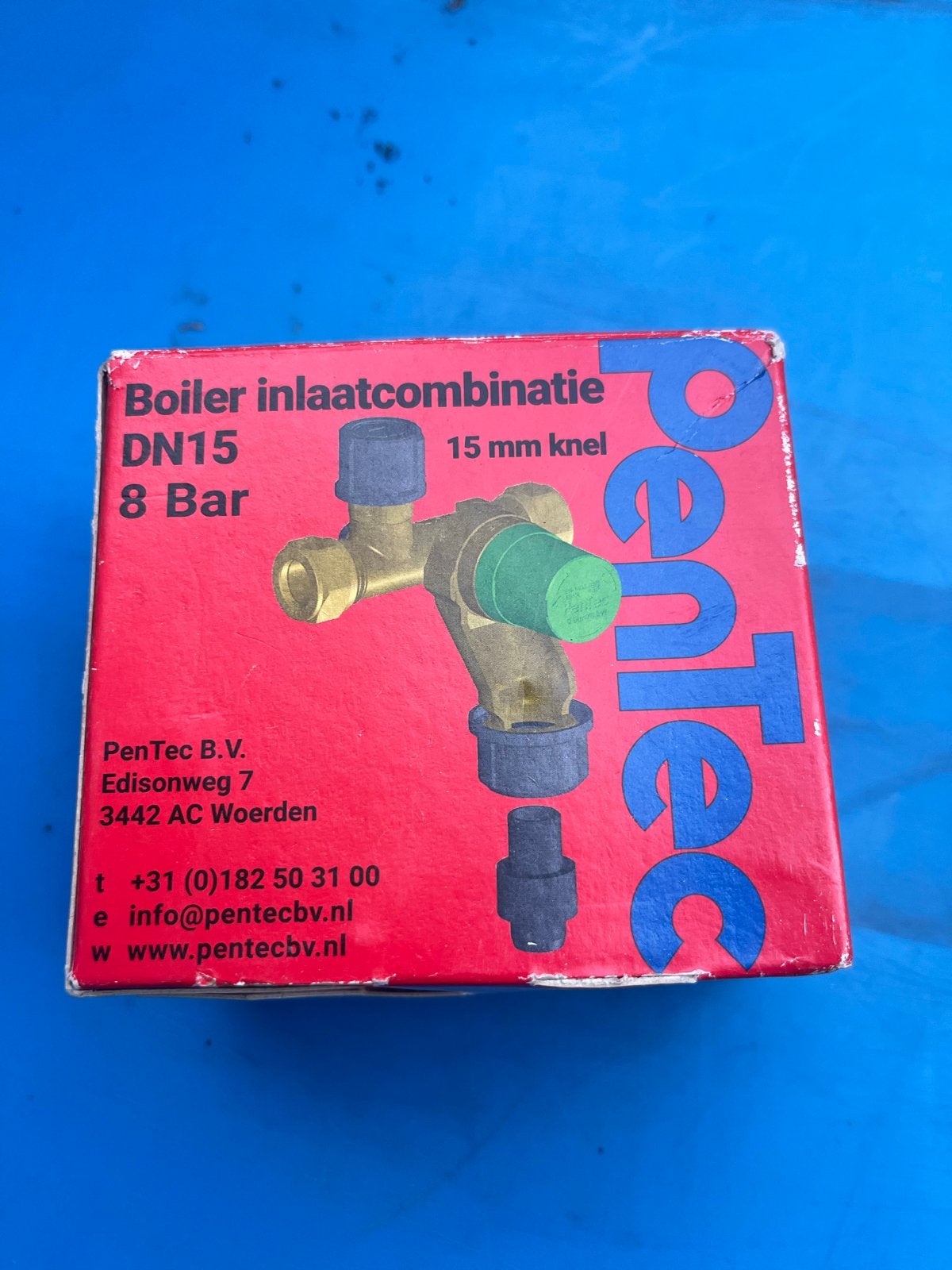 Pentec Boiler Inlaatcombinatie DN15 15mm knel 8 Bar, Ophalen of Verzenden, Nieuw, Koper, Overige typen