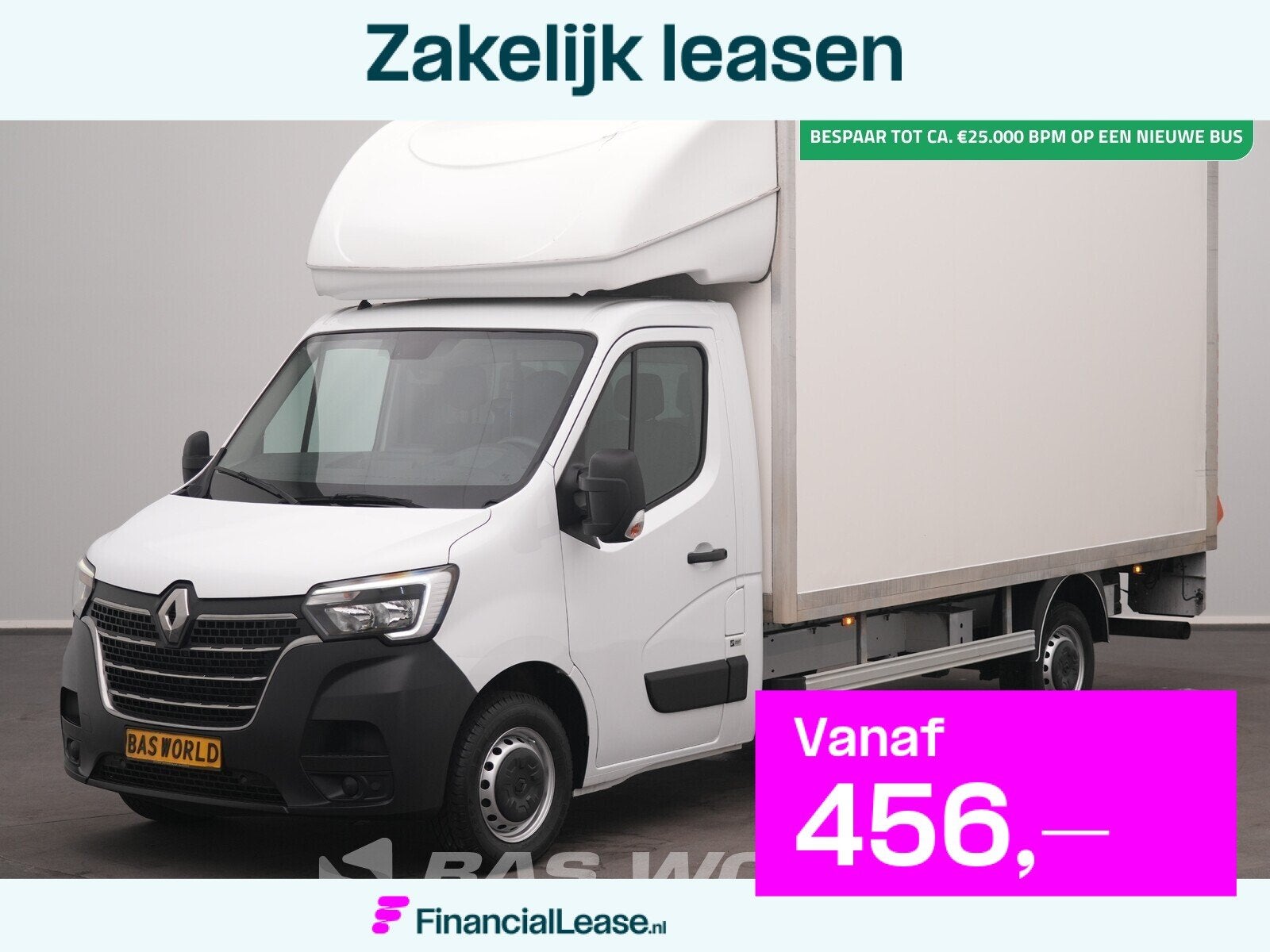 Renault Master 145PK Laadklep Bakwagen LED Airco Cruise D'Ho, 145 pk, Stof, Gebruikt, Euro 6