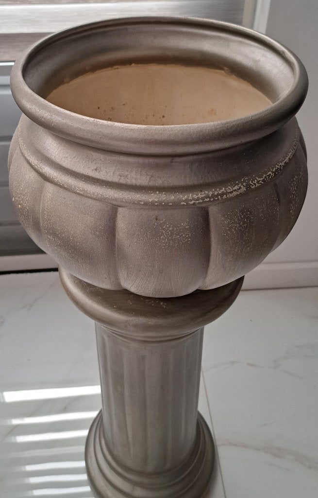 Kolom met een grote bloempot, Ophalen, 40 cm of meer, Rond, Zo goed als nieuw
