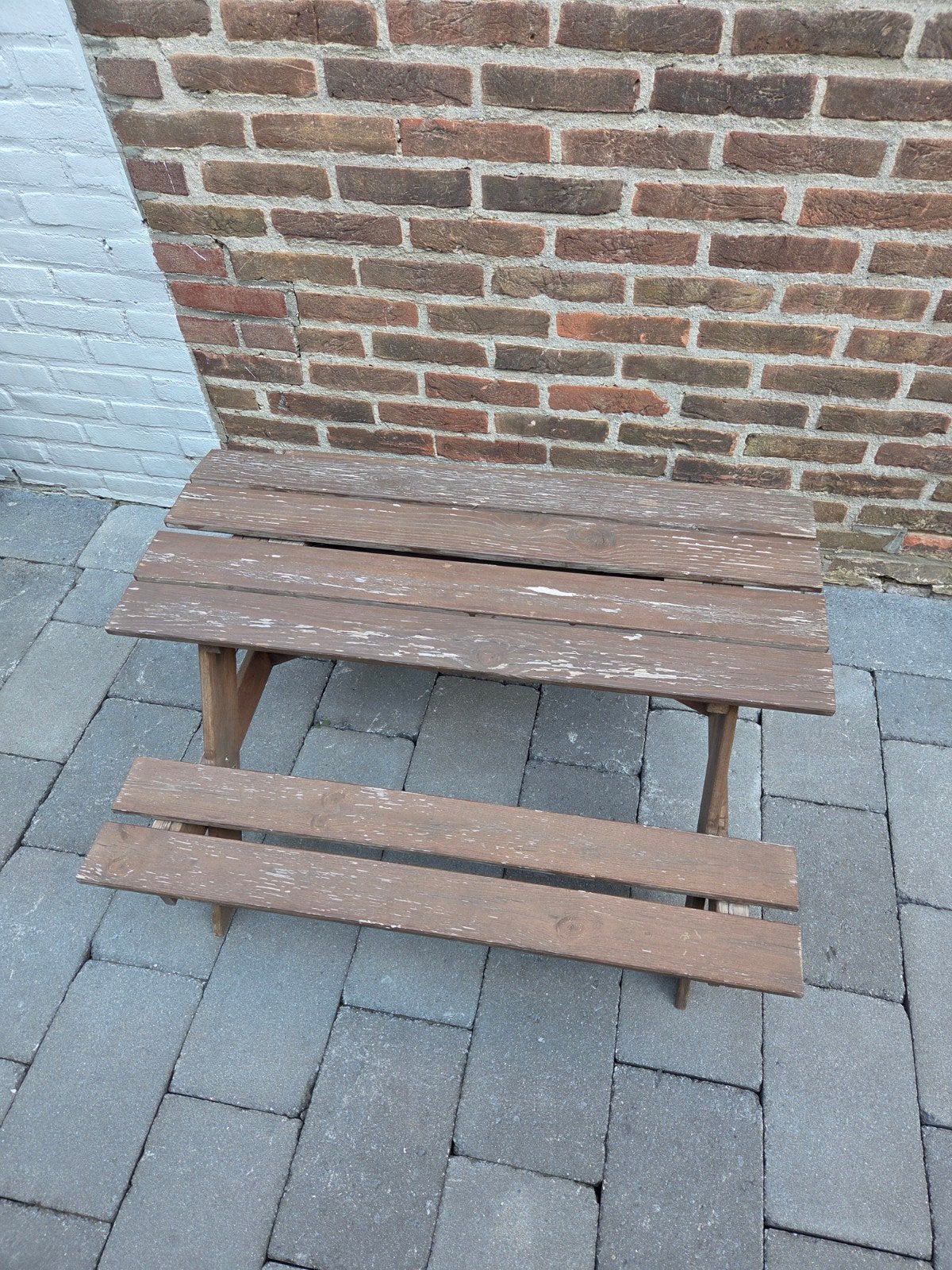 Houten kinderpicknicktafel, Tuin en Terras, Gebruikt, Rechthoekig, Hout, Ophalen