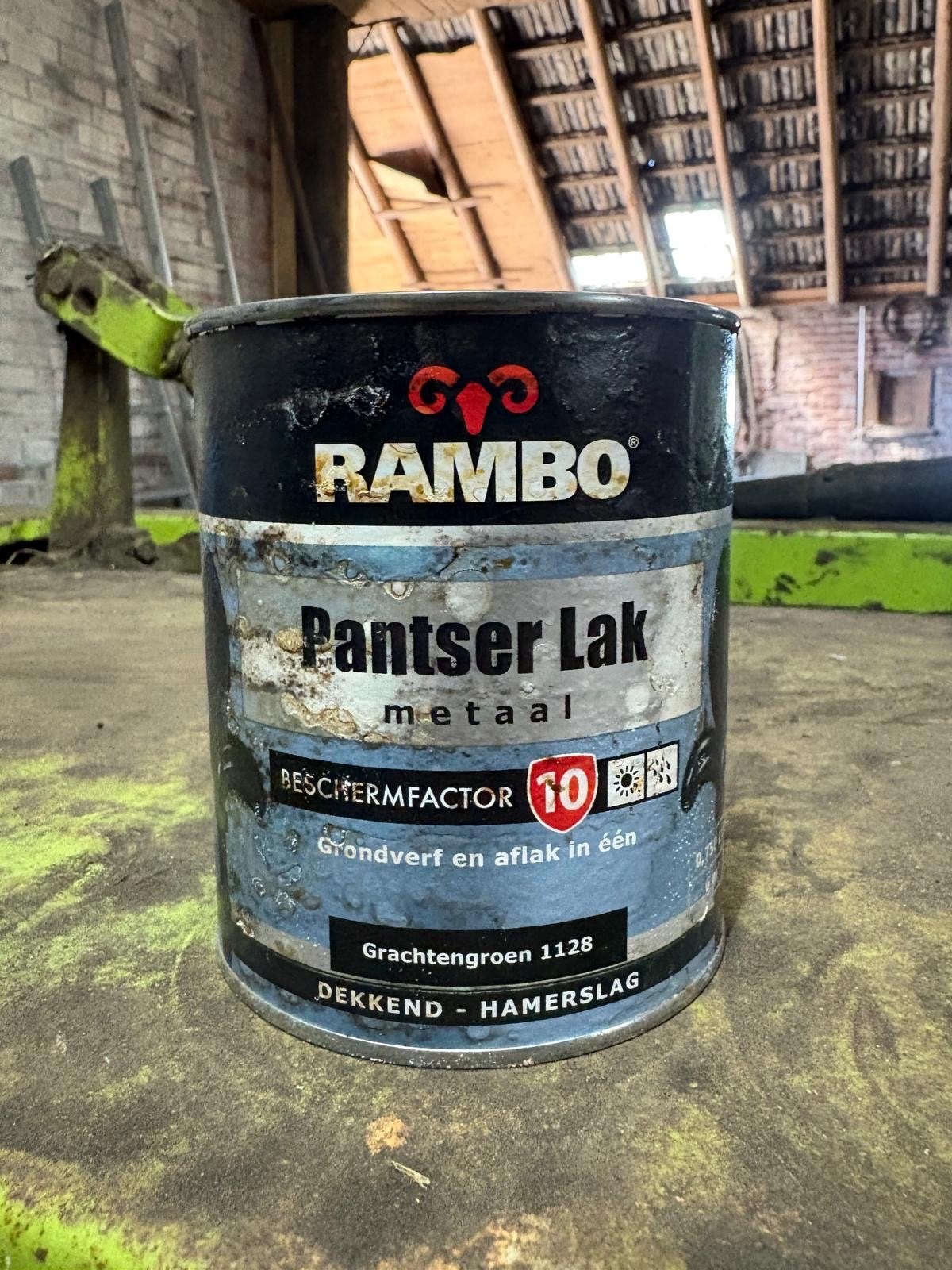 Grote partij Rambo Pantser Lak Grachtengroen metaalverf, Ophalen, Gebruikt, Lak, Minder dan 5 liter