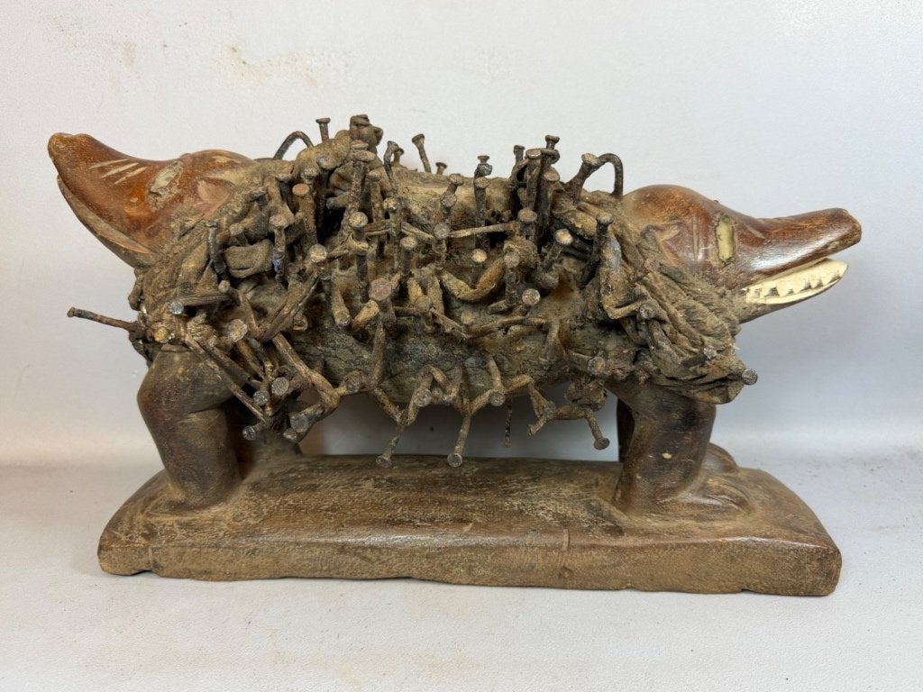 260976 -Groot Afrikaans Fetisch Bakongo Nkisi Nkondi dog., Ophalen of Verzenden