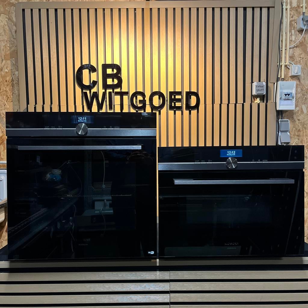 Siemens IQ700 blacksteel set combi oven en solo oven WIFI, Witgoed en Apparatuur, Ovens, Ophalen, Zo goed als nieuw, Oven met grill