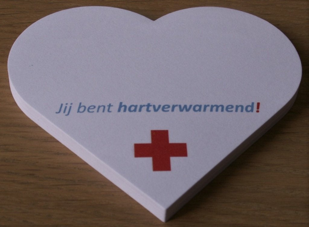 Post-it blokje Rode Kruis in de vorm van een hartje, Diversen, Schrijfwaren, Ophalen of Verzenden, Nieuw
