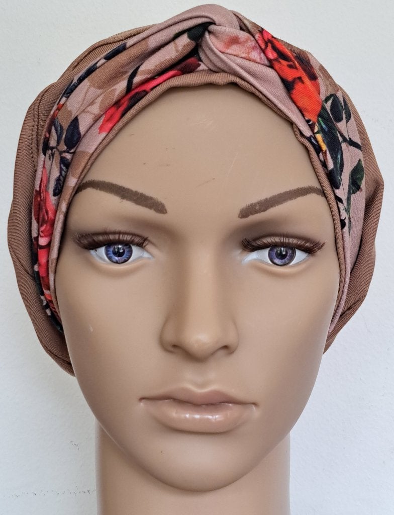 Chemo/haarverlies tricot mutsje met sjaal no 36 C. Oudblauw., Anna, Maat 42/44 (L), Nieuw, Ophalen of Verzenden