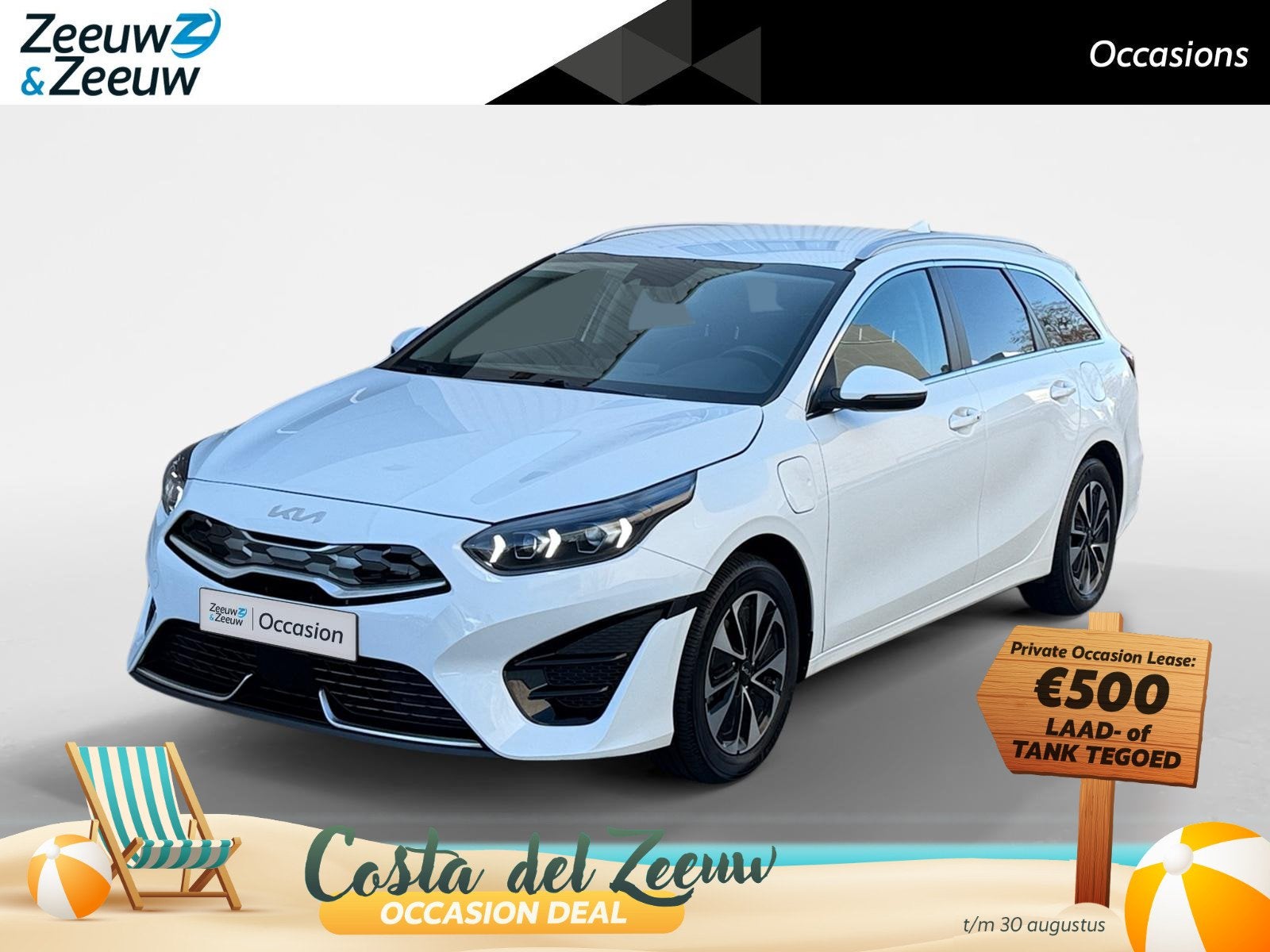 Kia Ceed Sportswagon 1.6 GDI PHEV DynamicPlusLine | Camera |, 12 maanden, Gebruikt, Leder en Stof, Wit