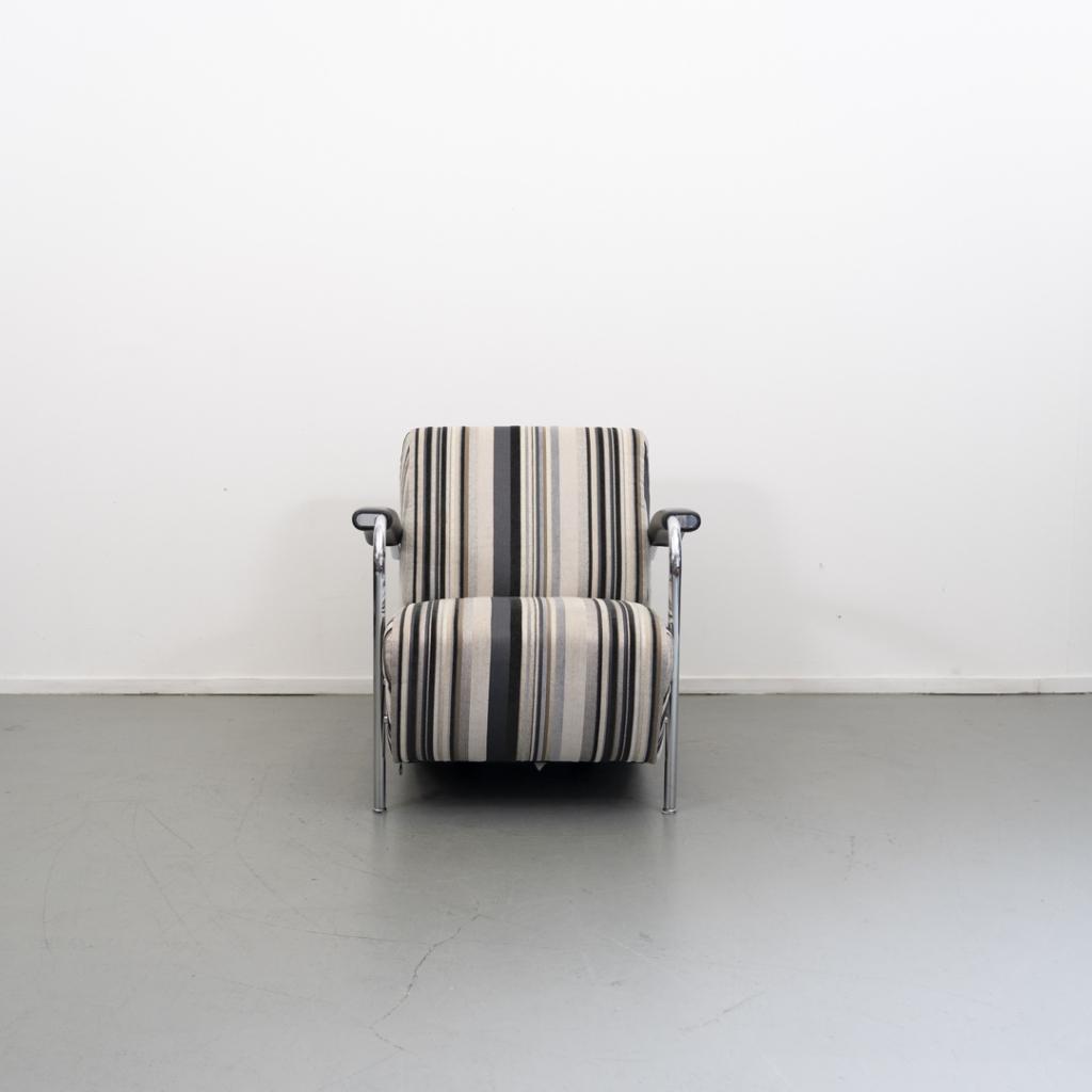 5x Leolux Scylla fauteuil zwart/grijs/wit gestreepte stof, Huis en Inrichting, Fauteuils, Niet ingevuld, Niet ingevuld, Ophalen of Verzenden