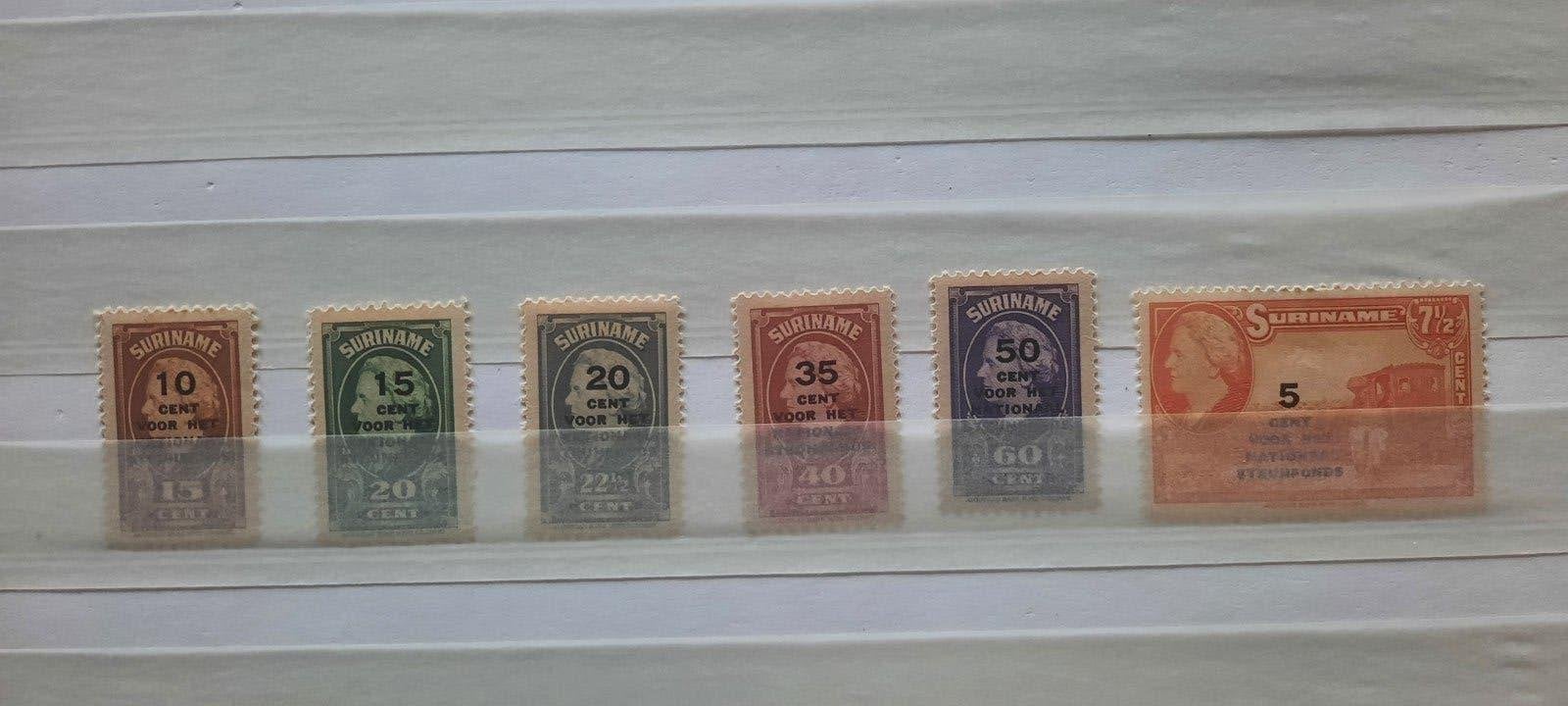 Suriname Steunfonds 1945 Postfris Postzegels Set, Ophalen of Verzenden, Postfris