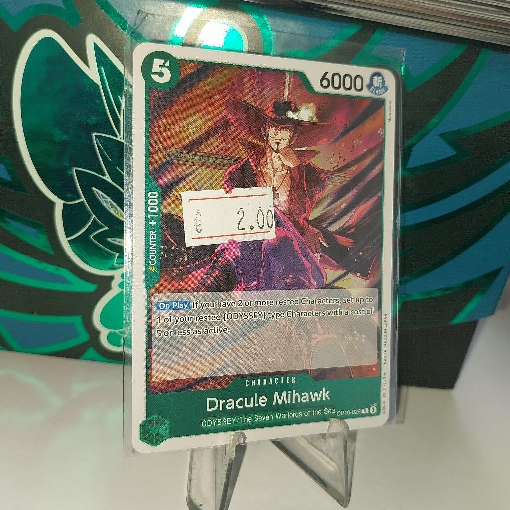 Dracule Mihawk OP10-029 One Piece, Ophalen of Verzenden, Zo goed als nieuw, Losse kaart