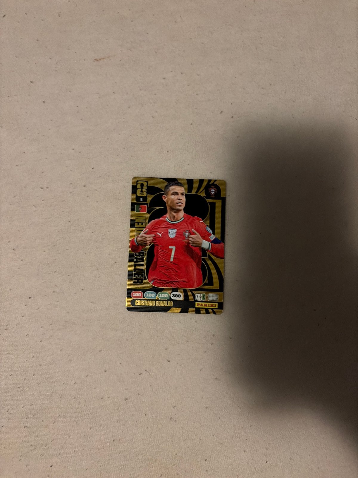 Cristiano Ronaldo Panini Adrenalyn XL kaart, Ophalen of Verzenden, Zo goed als nieuw, Buitenlandse clubs, Spelerskaart