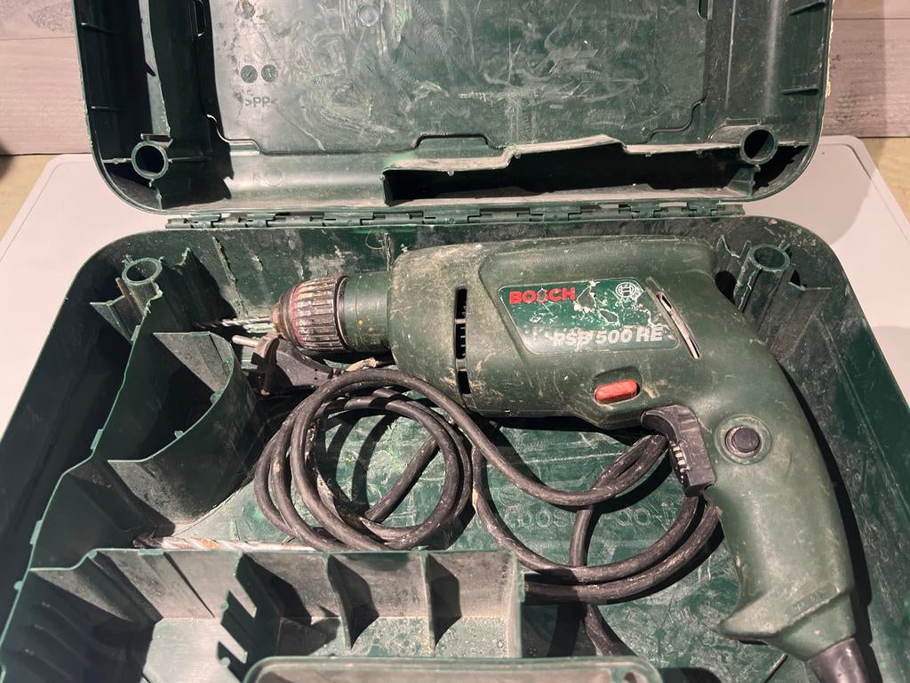 Bosch PSB 500 RE Klopboormachine in Koffer, N, Ophalen of Verzenden, N, N