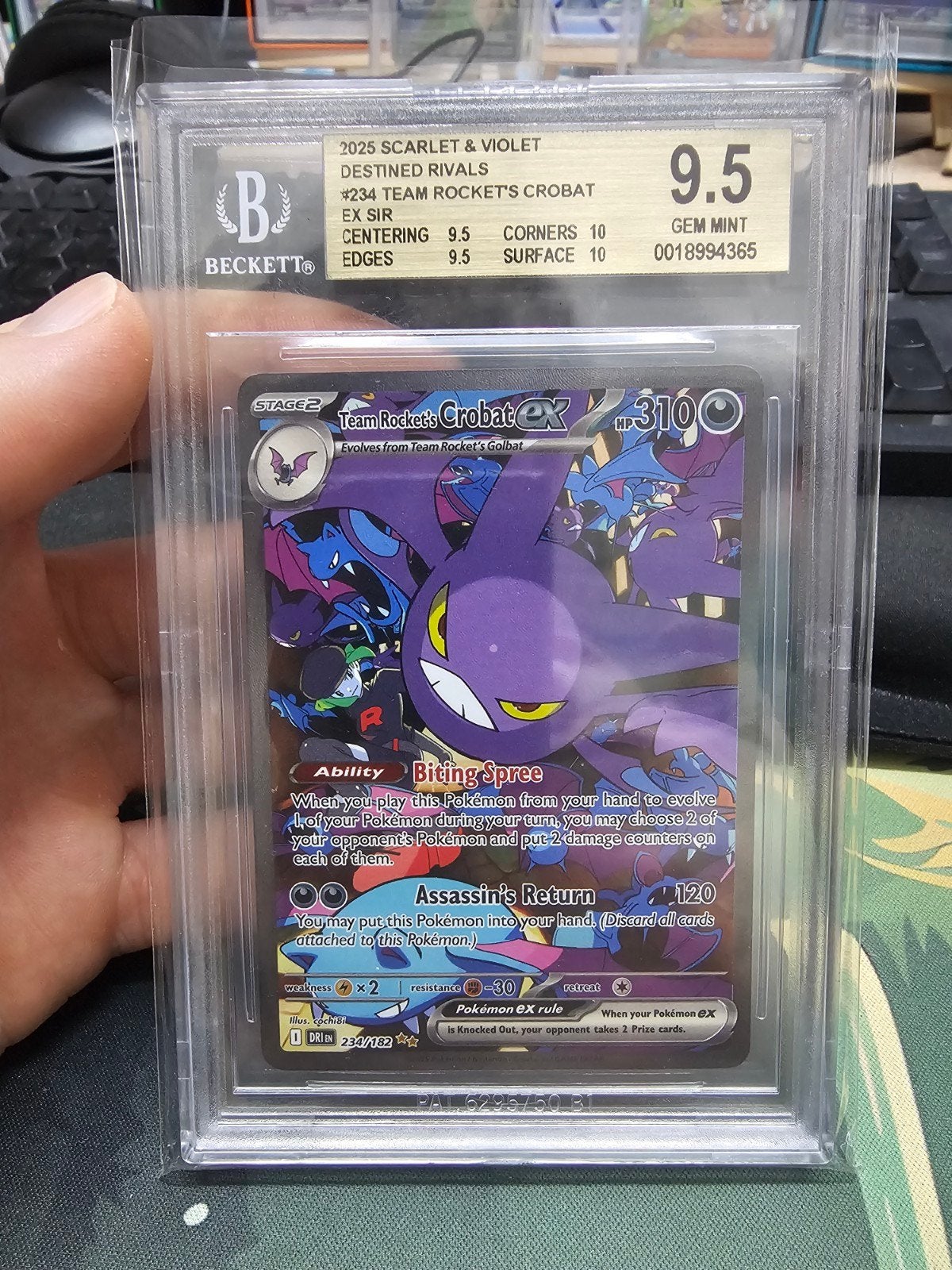 Team Rocket's Crobat ex #234 hele sterke BGS 9.5, Ophalen of Verzenden, Zo goed als nieuw