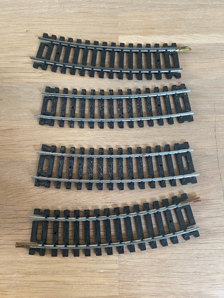 4 HO halve bochten R=360 <18 Lima, Gelijkstroom, Rails, Ophalen of Verzenden, Zo goed als nieuw