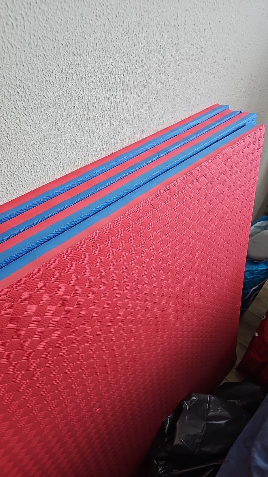 Martial Arts puzzelmatten rood/blauw 100x100x4cm  4matten, Ophalen, Judo, Nieuw, Vechtsportmateriaal