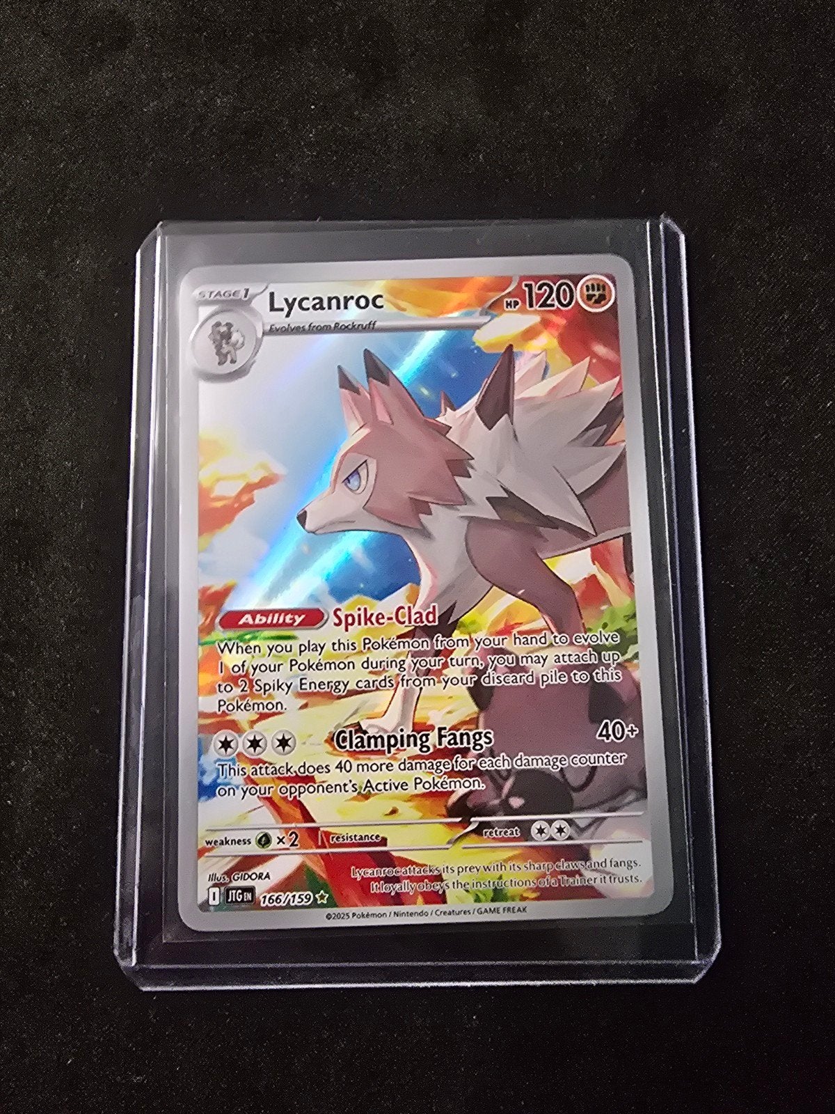 (JTG) Lycanroc 166/159 - Full Art, Ophalen of Verzenden, Zo goed als nieuw, Losse kaart, Foil