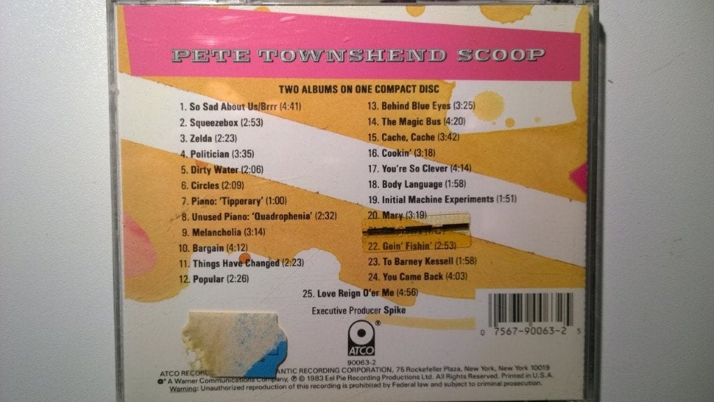 Pete Townshend - Scoop, Ophalen of Verzenden, Zo goed als nieuw, Poprock, Album