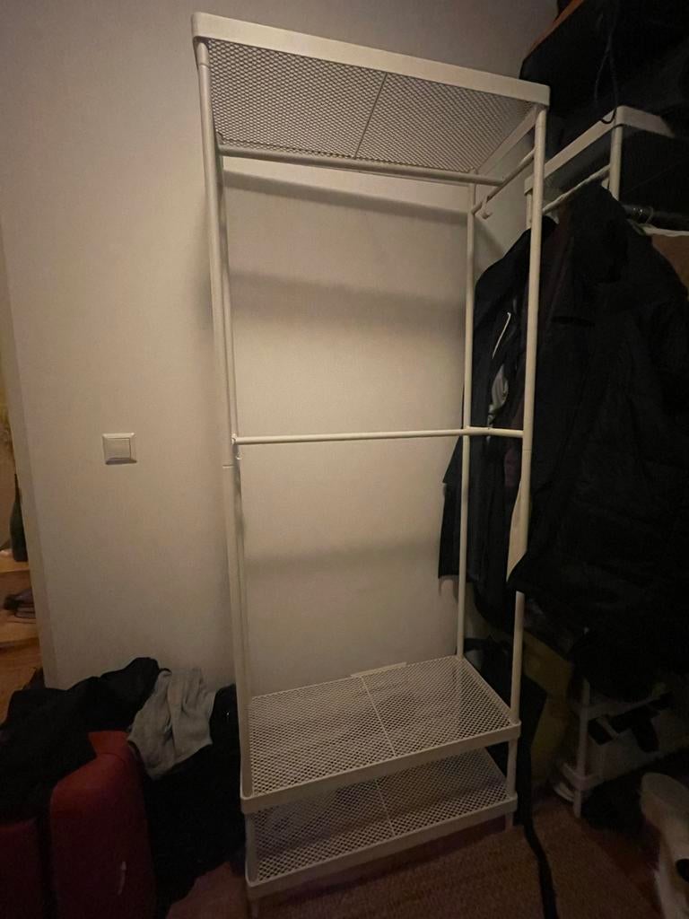 Ikea Omar stijl wit kledingrek met planken, Ophalen, Gebruikt