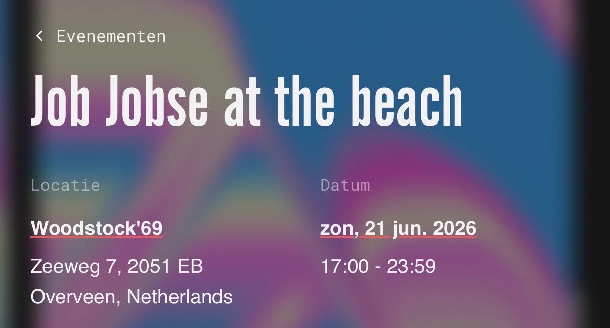 Job Jobse at the beach + Support (1 tickets TEKOOP!), Eén persoon