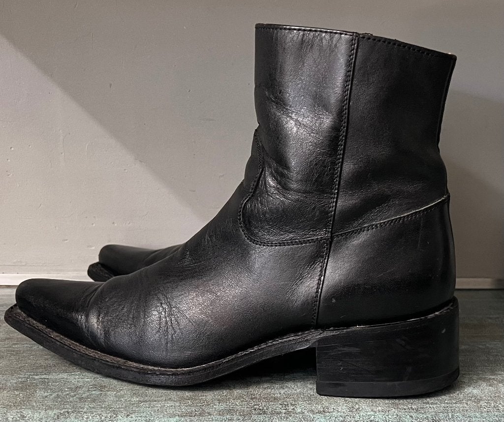 Alberto Bellini. Stoere leren laarzen. Mt 40., Zwart, Boots, Ophalen of Verzenden, Zo goed als nieuw