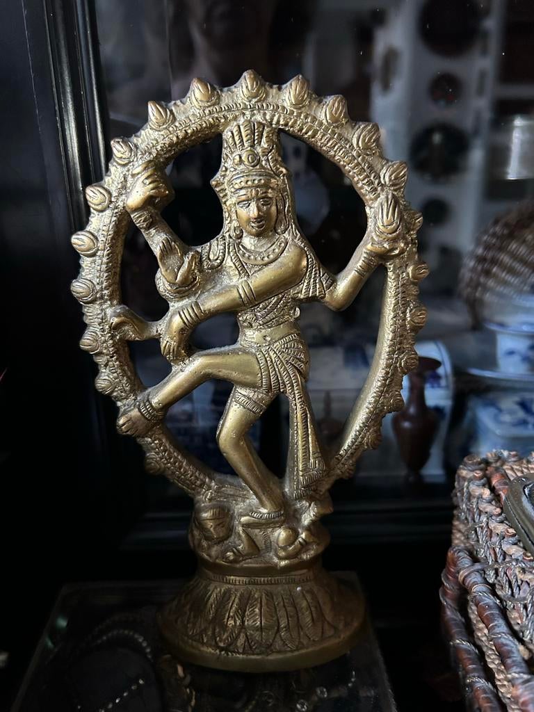 Vintage Koper Brons Nataraja Dansende Shiva Beeld, Ophalen of Verzenden, Koper