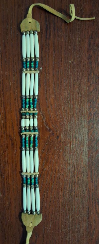 Native American stijl choker ketting, Ophalen of Verzenden, Gebruikt, Overige kleuren, Overige materialen