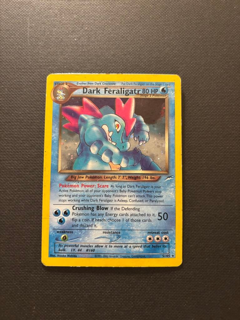 Dark Feraligatr 80 HP Pokémon Kaart (Neo Destiny) Holo Foil, Ophalen of Verzenden, Zo goed als nieuw, Losse kaart