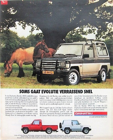 1 vintage advertentie reclame Daihatsu autos 88 auto, Verzamelen, Ophalen of Verzenden, Gebruikt, Auto's
