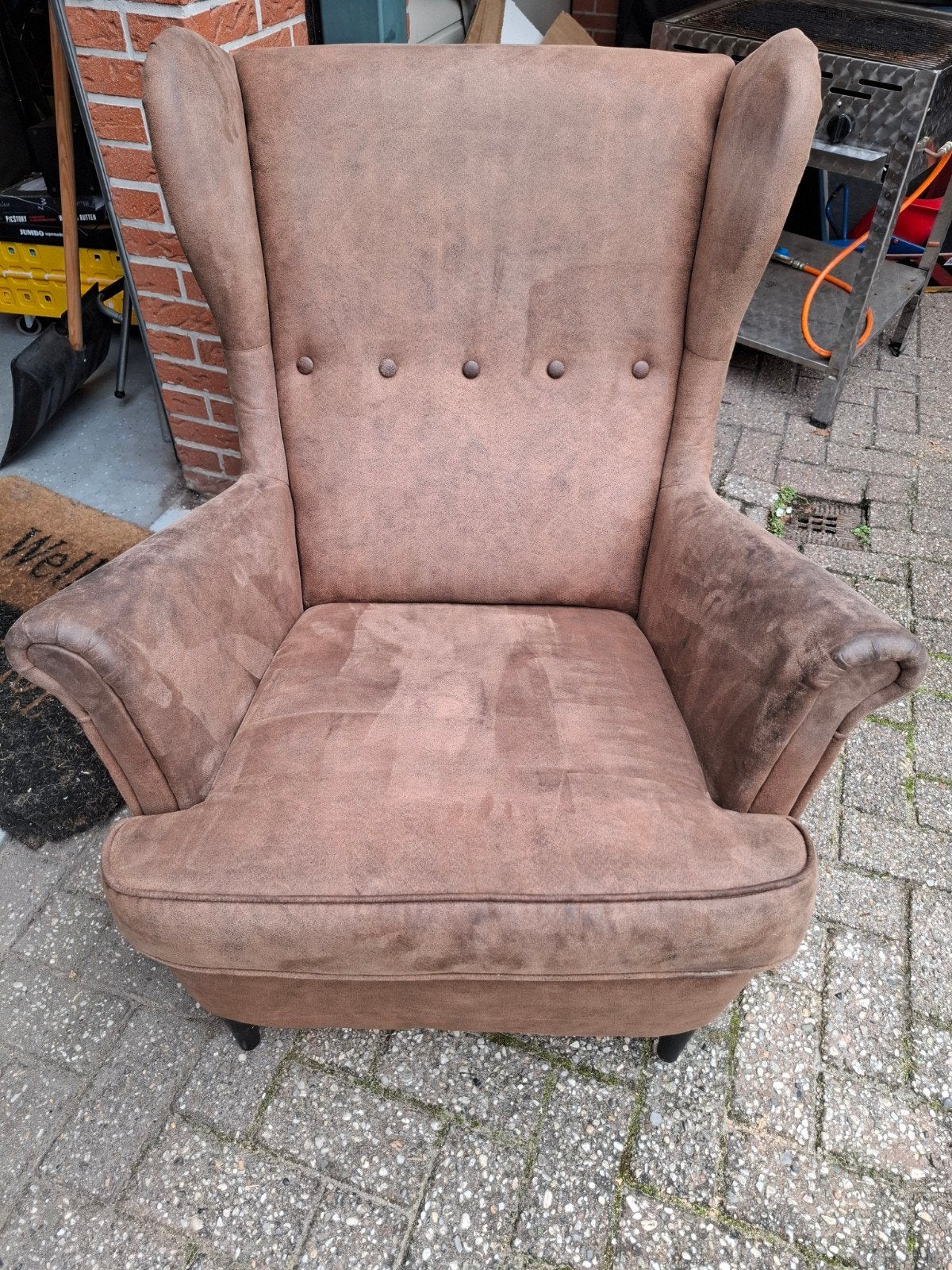 Ikea STRANDMON Fauteuil - Bruin, Ophalen, Gebruikt, 75 tot 100 cm, Klassiek, Tijdloos