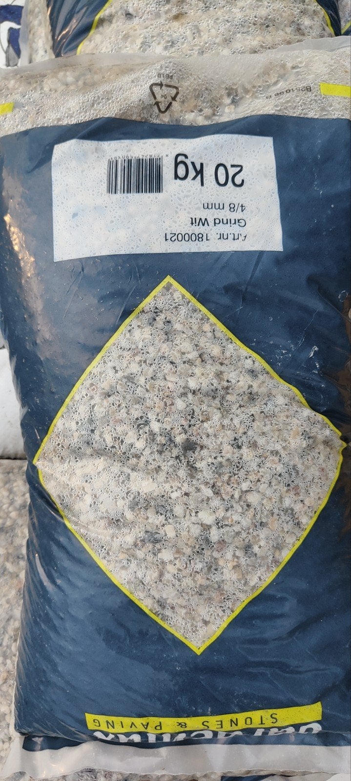 Wit grind 4/8 mm, 20 kg zak, Ophalen, Nieuw, Wit, Grind