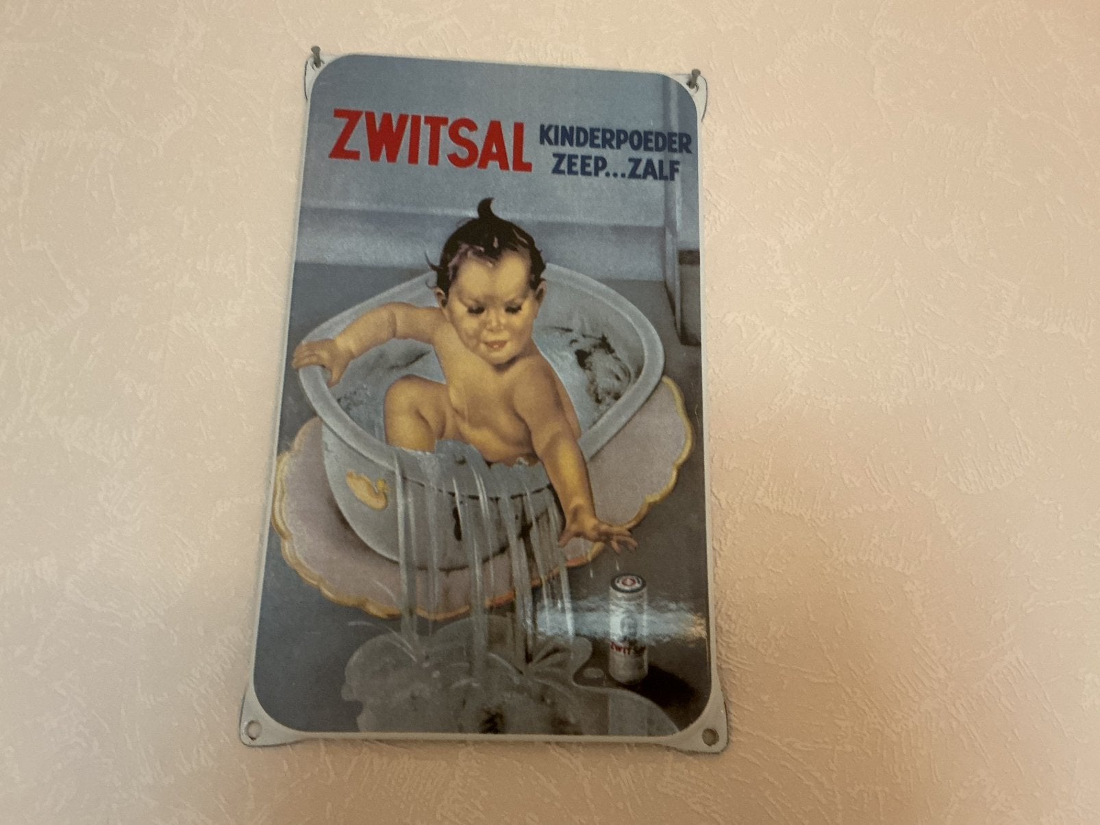 Zwitsal bord, Verzamelen, Ophalen of Verzenden, Zo goed als nieuw, Reclamebord